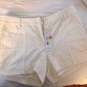 White never worn Annie and Robin shorts